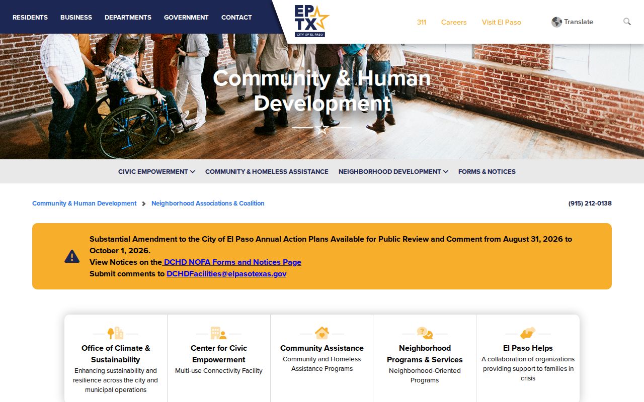 El Paso neighbors source showing City neighborhood associations and coalition resources